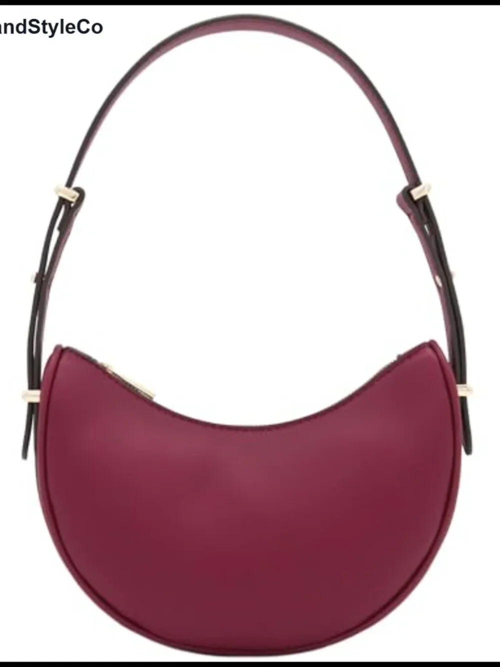 Crescent Underarm Shoulder Bag Faux Leather Adjustable Strap Hobo Purse